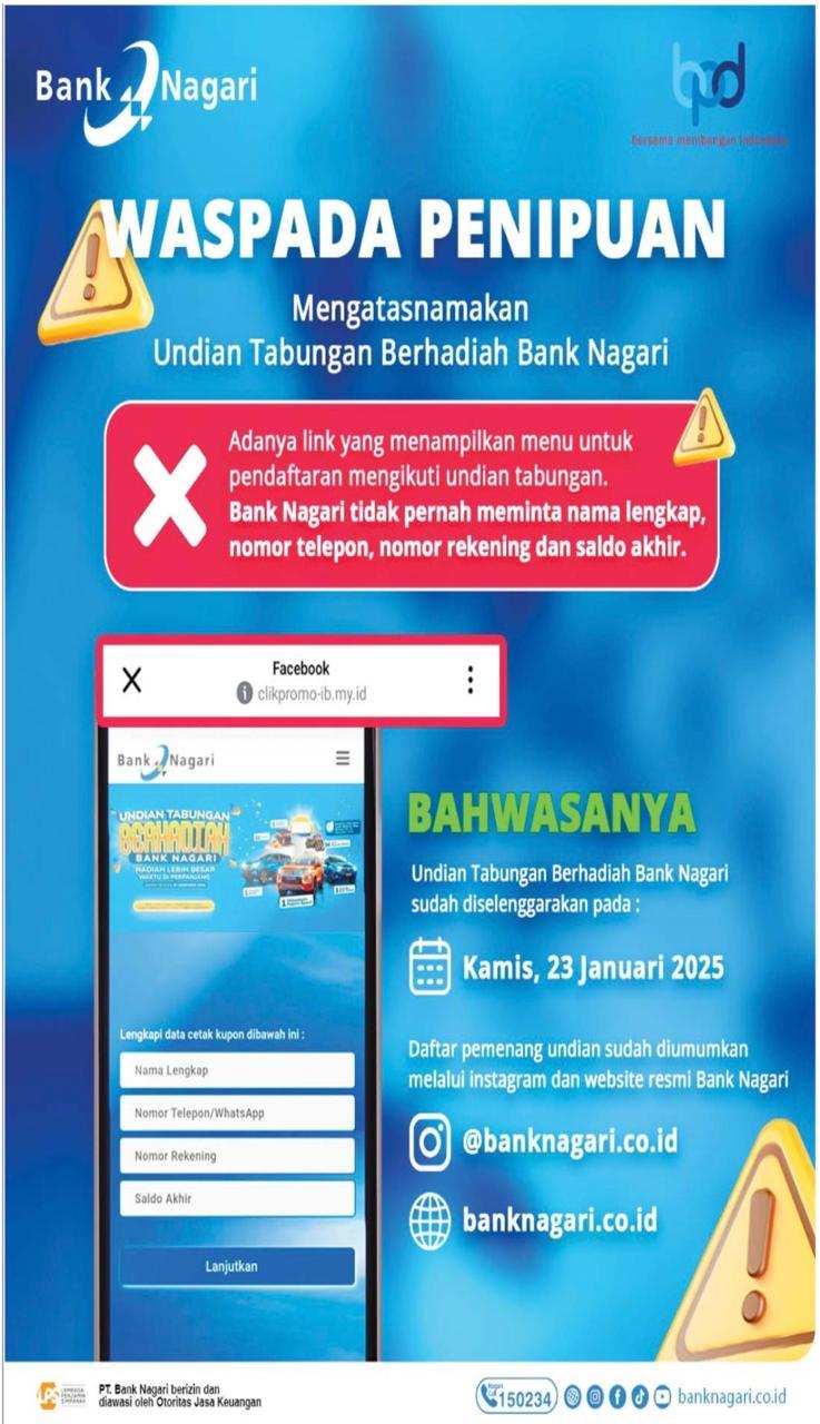 BANK NAGARI WASPADA PENIPUAN