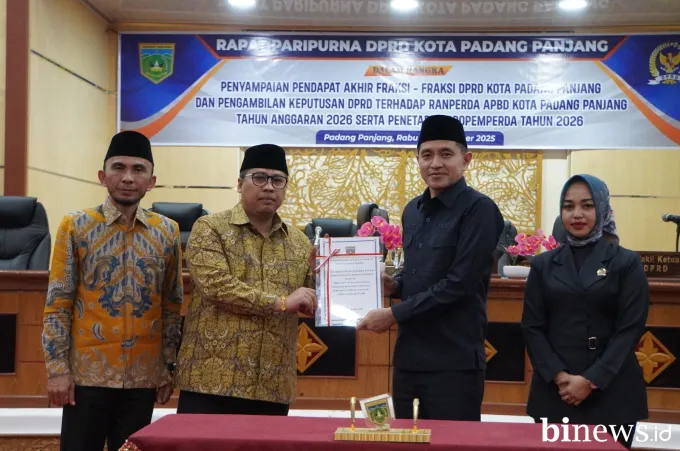 APBD Padang Panjang 2026 Disahkan, Pemko--DPRD Sepakat Prioritaskan Ekonomi, Pelayanan...