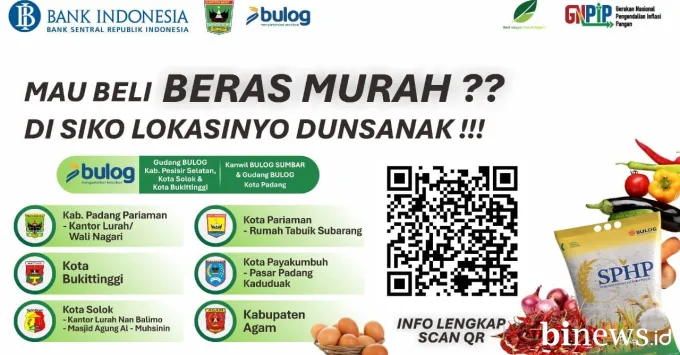 BI Sumbar dan TPID Kembali Gelar Gerakan Pasar Murah, Hadir di Berbagai Daerah Ini