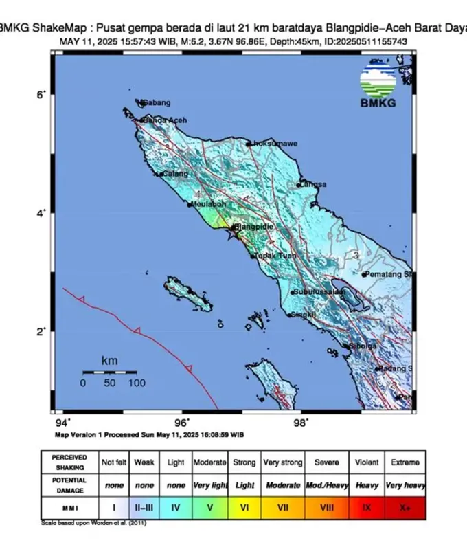 Gempa Magnitudo 6,2 Guncang Aceh Barat Daya, Warga Berhamburan Keluar Rumah