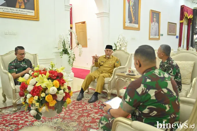 Gubernur Mahyeldi Terima Audiensi Dandim 0312 Padang, Bahas Penguatan Penanganan Bencana...