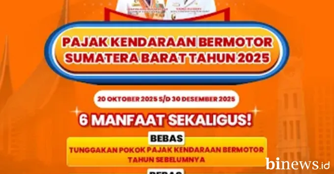 Kabar Gembira! Pemutihan Pajak Kendaraan di Sumbar Diperpanjang Hingga 30 Desember 2025