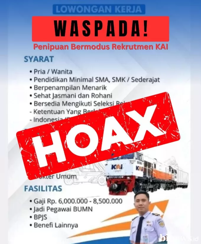 KAI Divre II Sumbar Senantiasa Imbau Masyarakat Waspada Penipuan Berkedok Rekrutmen