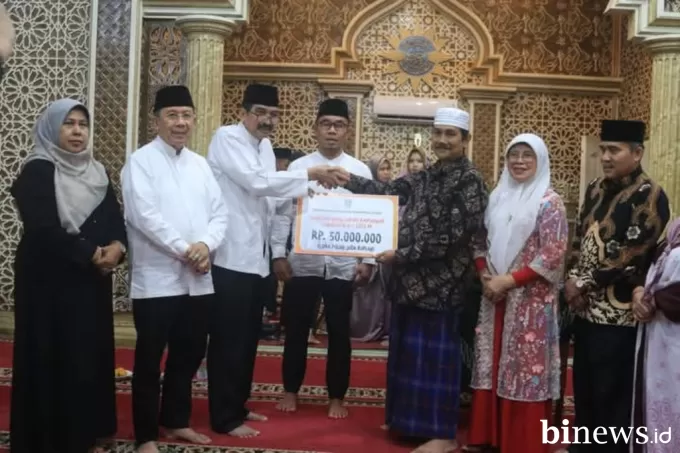 Wabup Leli Arni Sambut TSR Provinsi di Mesjid Al Furqon Muhammadiyah Sungai Rumbai