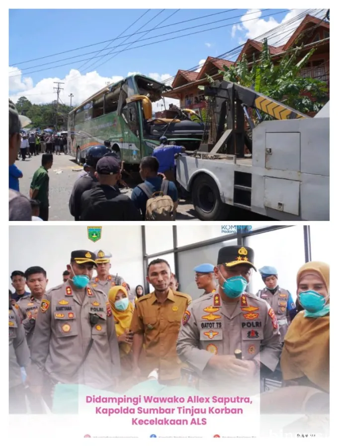 Wawako Padang Panjang Allex Saputra Dampingi Kapolda Sumbar Tinjau Korban Kecelakaan ALS