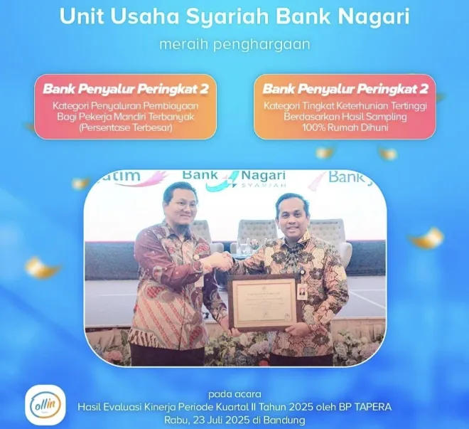 Bank nagari terima dua penghargaan bergengsi 
