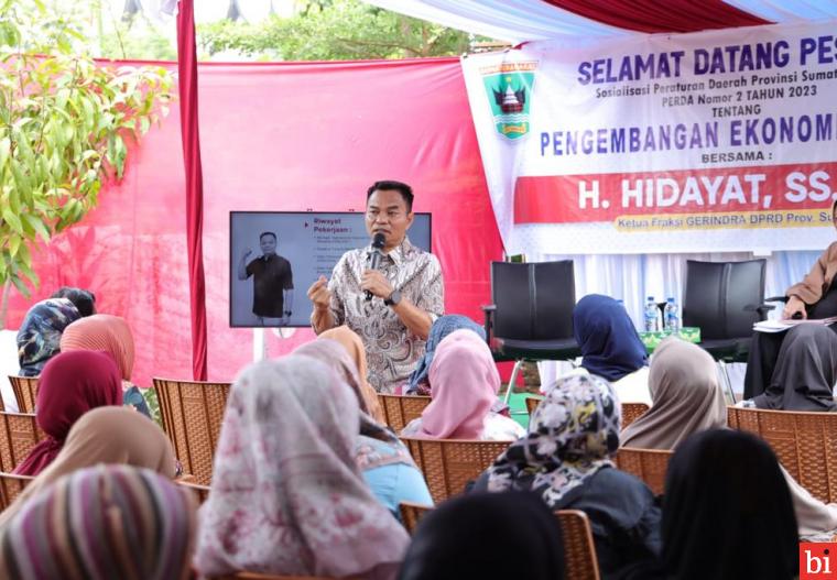 Anggota DPRD Sumbar dari Fraksi Gerindra Hidayat Sosialisasi Perda Nomor 2 tahun 2023