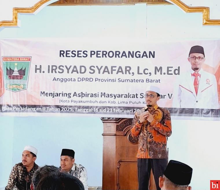 Anggota DPRD Sumbar Irsyad Safar Serap Aspirasi Masyarakat dalam Reses di Lima Puluh Kota