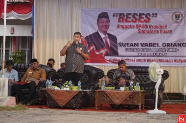 Anggota DPRD Varel Oriano Reses di Kantor Wali Nagari Koto Baru Dharmasraya