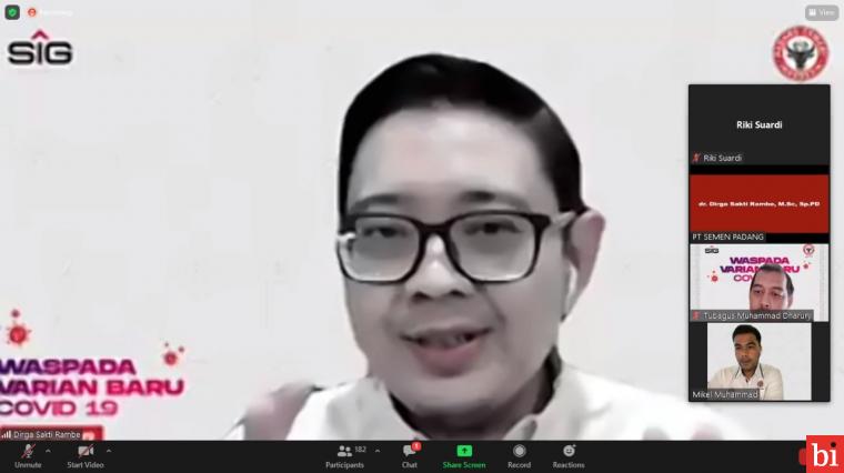 Antisipasi Varian Baru, PT Semen Padang Gelar Webinar Covid-19 Bersama dr. Dirga Sakti...