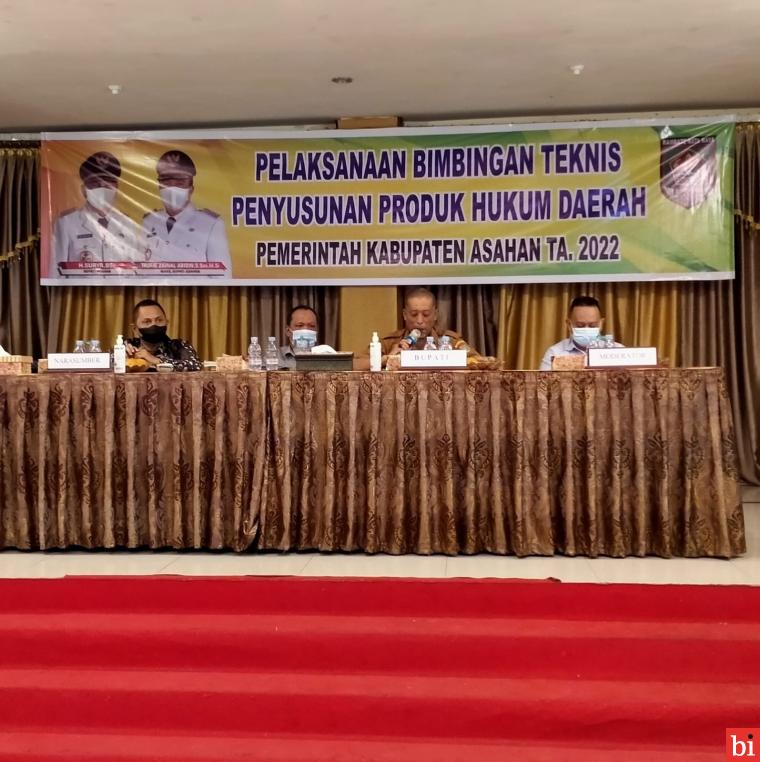 Asisten Pemerintahan Asahan Buka Bimtek Penyusunan Produk Hukum Daerah