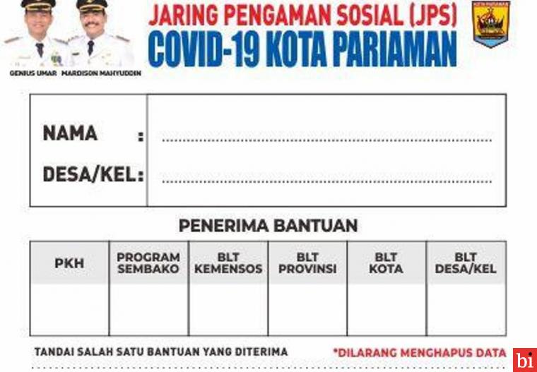 Awal Mei BLT Dampak Covid-19 Disalurkan, Rumah Penerima Ditempeli Stiker