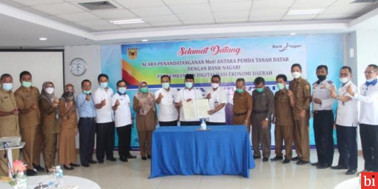 Bank Nagari MOU dengan Pemda Tanah Datar Kembangkan Digitalisasi Ekonomi Daerah