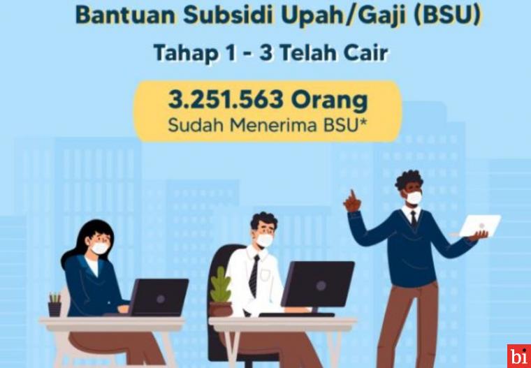 Bantuan Subsidi Upah/Gaji Tahun 2021 Telah Disalurkan ke 3,25 Juta Penerima, untuk Sumbar...