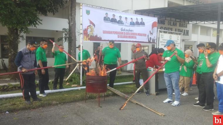 Barang Bukti Kejahatan Narkotika Dimusnahkan dalam Peringatan HANI