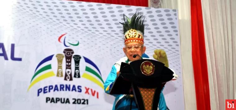 Buka Peparnas XVI Papua, Ini Pesan Wapres Ma'ruf Amin