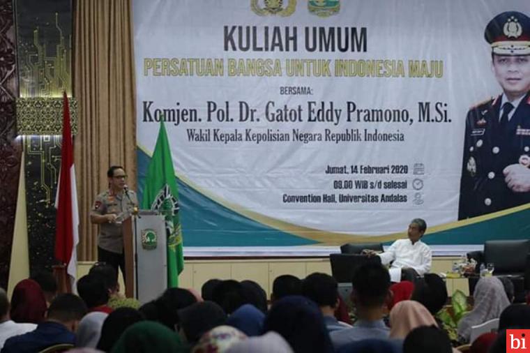 Bupati Sutan Riska Hadiri Kuliah Umum Bersama Wakapolri di Unand