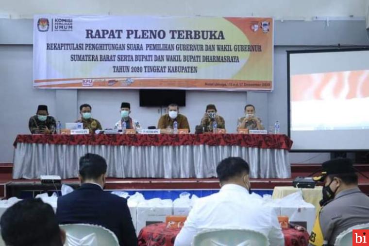 Bupati Sutan Riska Hadiri Rapat Pleno Terbuka Rekapitulasi Perhitungan Suara Pilgub dan...