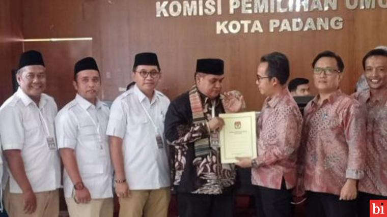 Daftar Ke KPU, Gerindra Kota Padang Targetkan Jadi Pemenang Ketiga Kalinya di Pileg 2024