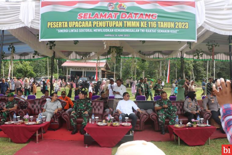 Danlantamal II Teluk Bayur Pimpin Upacara Penutupan TMMD Ke-116 Tahun 2023 Kodim 0306/50...