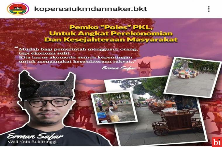 Di  Bukittinggi Pakaian Dan Tempat Dagangan  PKL Di Seragamkan