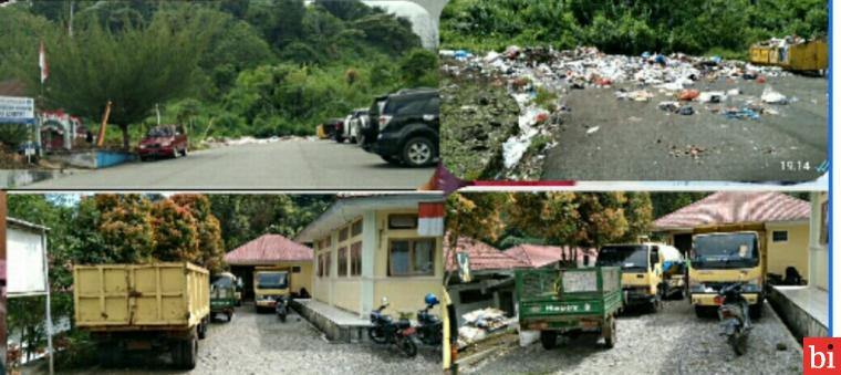 Diduga Karena THL Dirumahkan, Sampah Menumpuk di Kompleks Perkantoran Arosuka