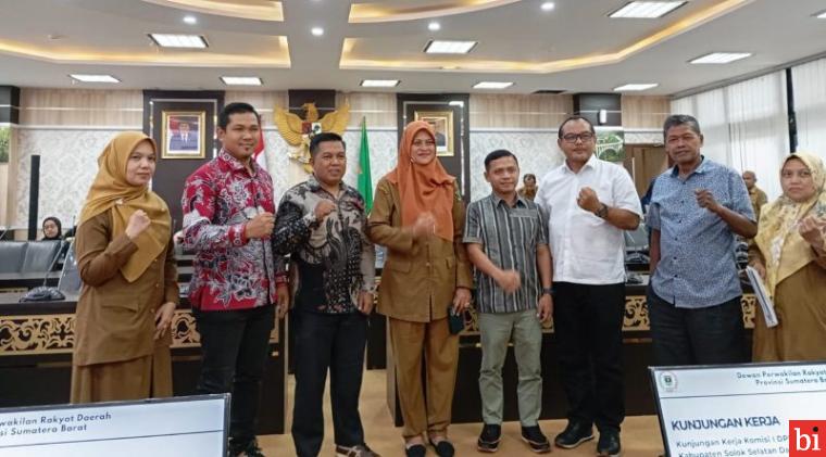 DPRD Sumbar Terima Kunjungan Komisi I DPRD Solok Selatan