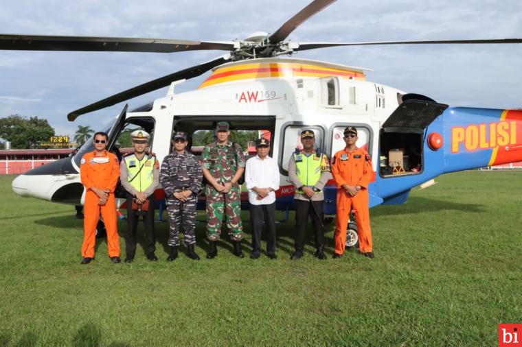 Forkopimda Asahan Pantau Arus Balik Naik Helikopter