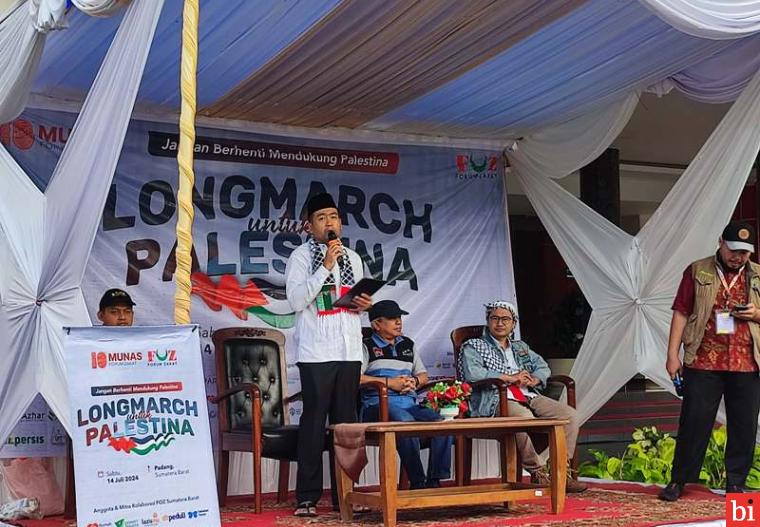 Gelar Long March Bagi Palestina, Wakil Gubernur Sumatera Barat Dukung Munas Ke 10 Forum...