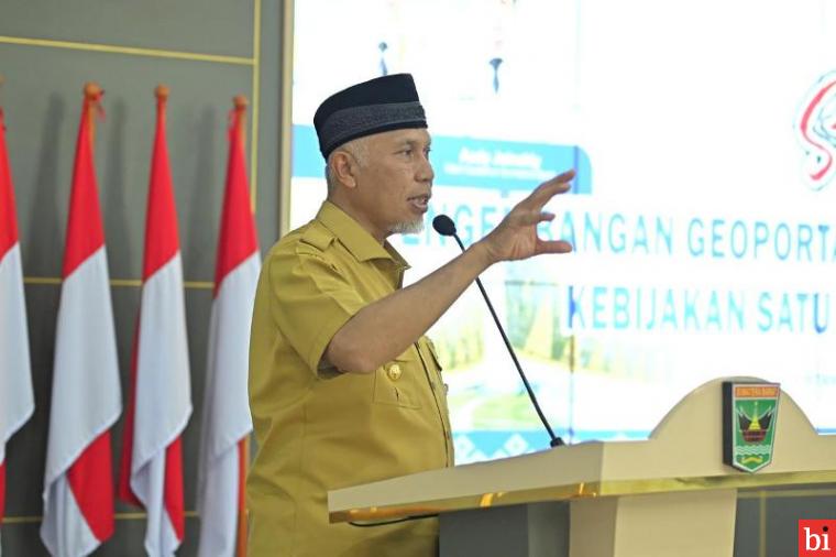 Gubernur Mahyeldi Minta Seluruh OPD Terkait Maksimalkan Penggunaan Geoportal Mandiri...