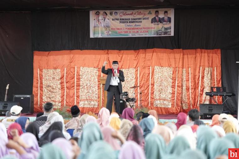 Gubernur Mahyeldi Resmikan Pengembangan Sarpras Pendidikan SMA dan SMK di Solok Selatan