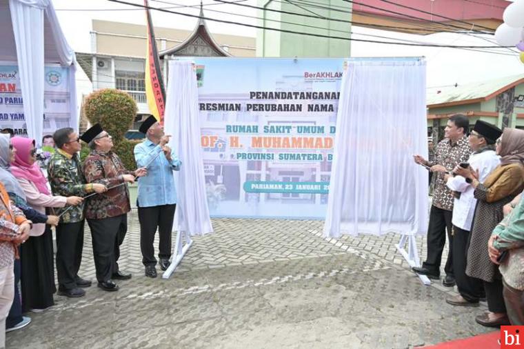 Gubernur Mahyeldi Resmikan Perubahan Nama RSUD Pariaman Menjadi RSUD Prof. H. Muhammad...