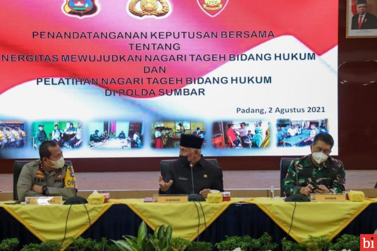 Gubernur Sumbar Dukung Nagari Tageh Bidang Hukum