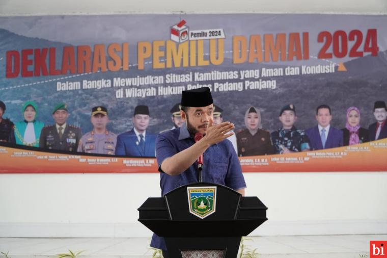 Hadapi Pemilu Serentak, Pemko, Forkopimda, Parpol, Ormas dan Relawan Gelar Deklarasi...