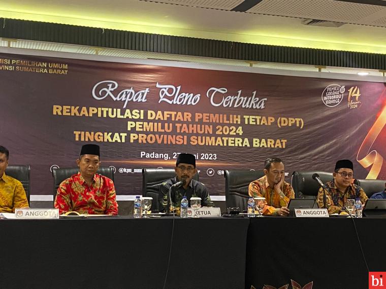 Jelang Pemilu 2024, KPU Prov Sumbar Tetapkan Sekitar 4 Juta Warga Sumbar Sebagai Pemilih