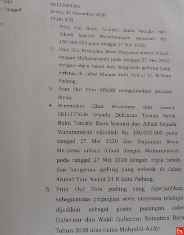 Kasat Pol PP Padang Dilaporkan ke Bawaslu Atas Dugaan Sewa Gedung untuk Posko Pemenangan...