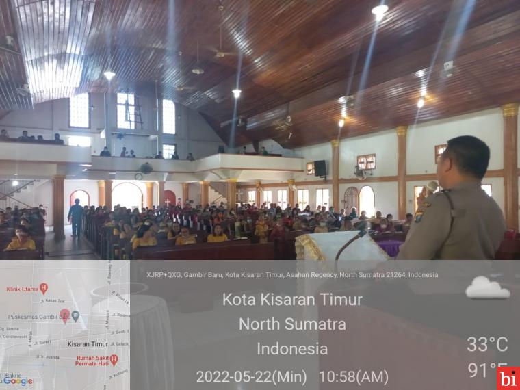 KBO Sat Samapta Polres Asahan Jalin komunikaksi Giat Komidamas di Gereja HKBP Kel Gambir...