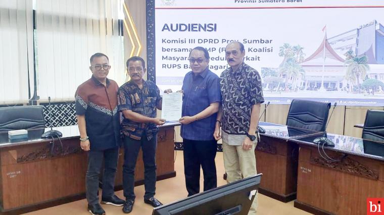 KMP Bank Nagari Audiensi Dengan Komisi III DPRD Sumbar Terkait RUPS Bank Nagari