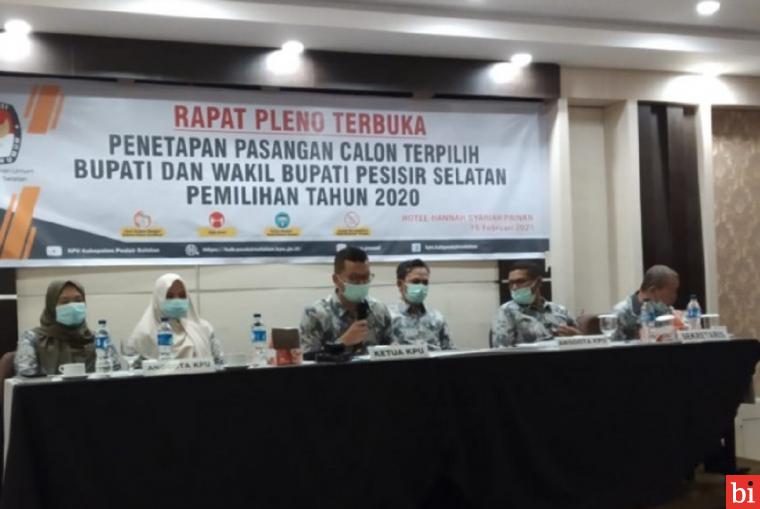 KPU Pessel Tetapkan Rusma Yul Anwar - Rudi Hariansyah Sebagai Pemenang Pilkada Pessel