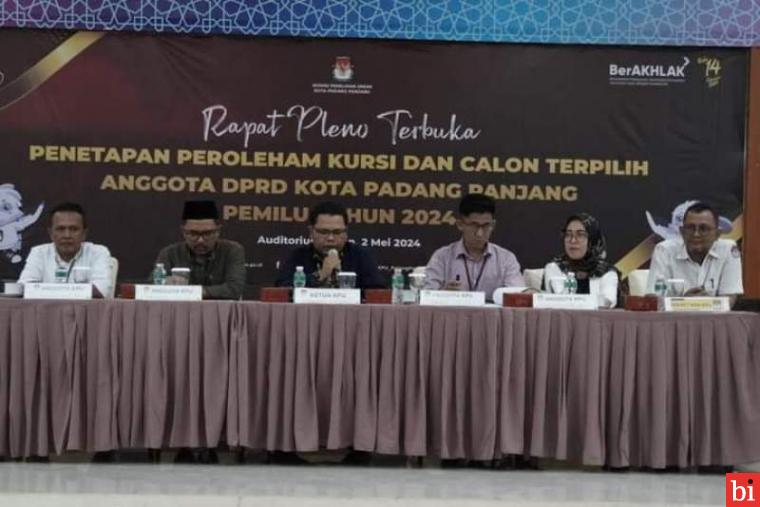 KPU Tetapkan 20 Anggota DPRD Padang Panjang Terpilih