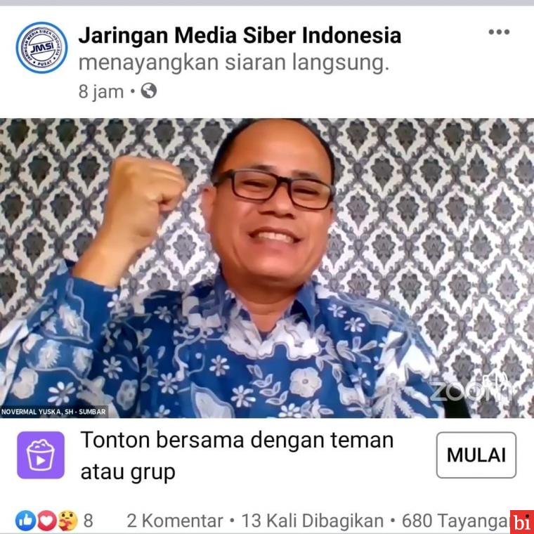 Novermal Pemilik Jurnalsumbar.com Jabat Ketua Bidang Hukum dan Advokasi Kepengurusan...