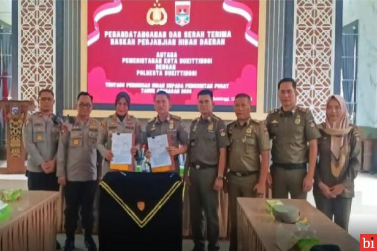 NPHD Untuk Pengamanan Pilkada 2024 di Bukittinggi ditandatangi Pemko dan Polresta...