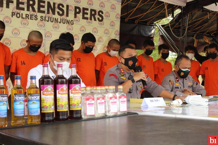 Operasi Pekat Singgalang 2021, Polres Sijunjung Amankan 18 Tersangka