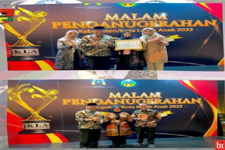 Pemko Bukittinggi Kembali Dianugerahi  Penghargaan KLA Nasional 2023 Kategori Nindya