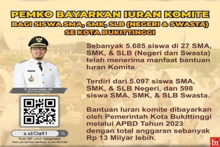 Pemko Bukittinggi Konsisten Perhatikan Kesejahteraan Guru Non PNS Baik Negeri Maupun...