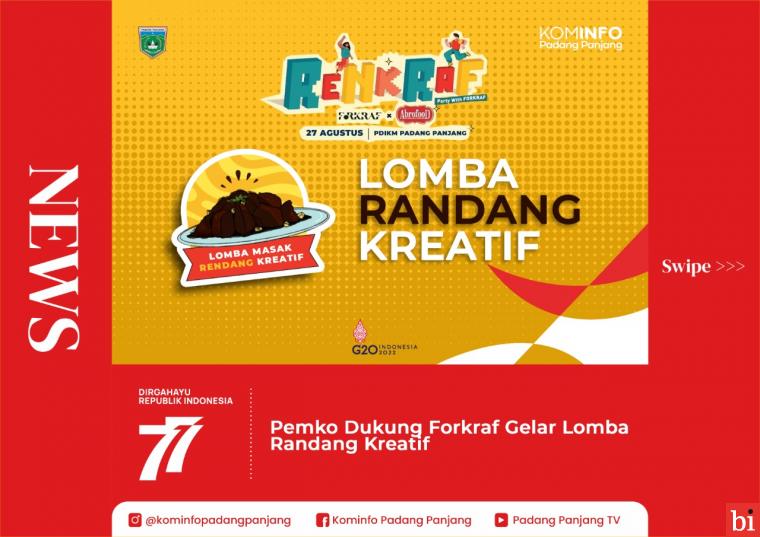 Pemko Dukung Forkraf Gelar Lomba Randang Kreatif