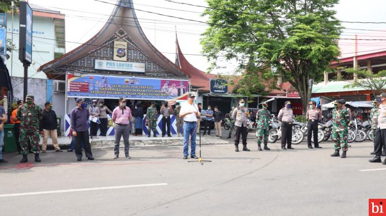 Pemko Payakumbuh Gelar Apel Patroli Berskala Besar Tinjau Seluruh Posko Covid-19