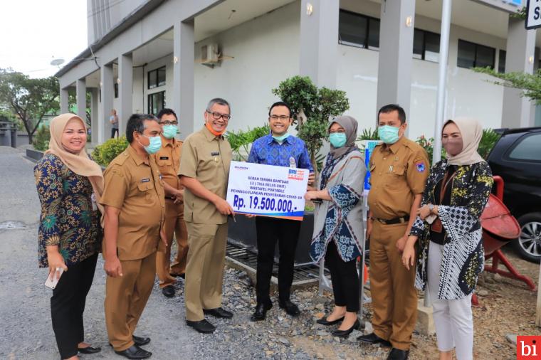 Pemko Payakumbuh Terima Bantuan 13 Westafel Portable dari CSR BRI Perangi Covid-19