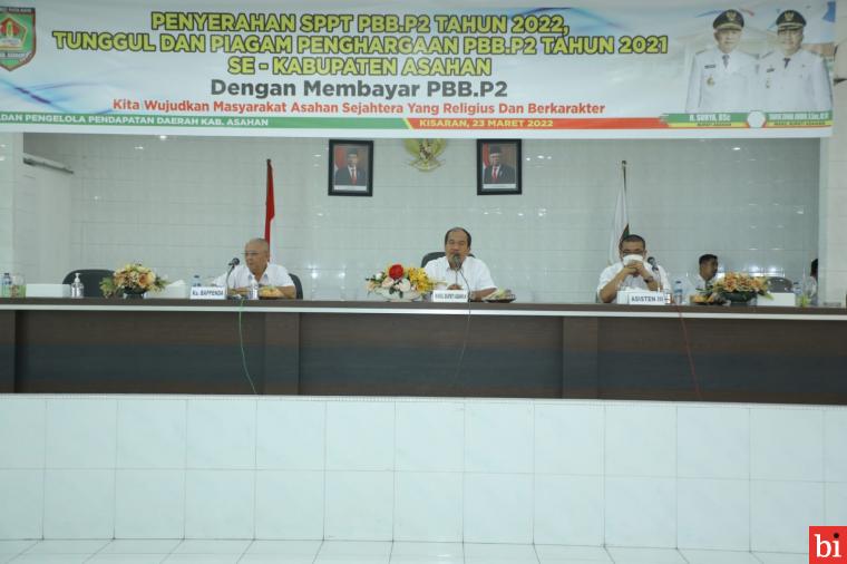 Penyerahan SPPT PBB-P2 Tahun 2022 Dihadiri Wabup Asahan