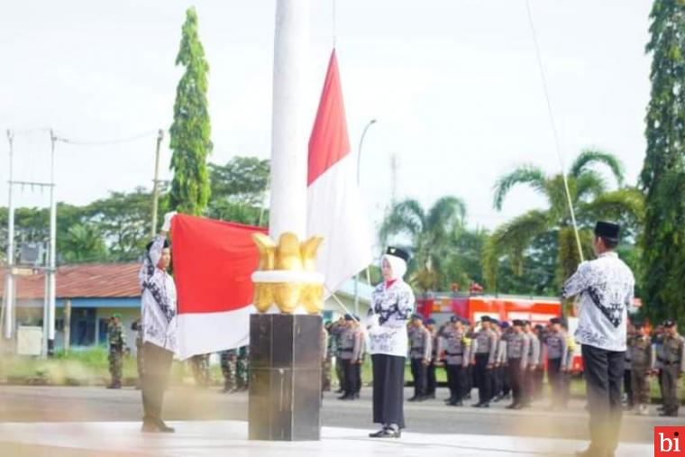 Peringatan Hardiknas di Kabupaten Dharmasraya, Kapolres Bertindak Sebagai Inspektur...